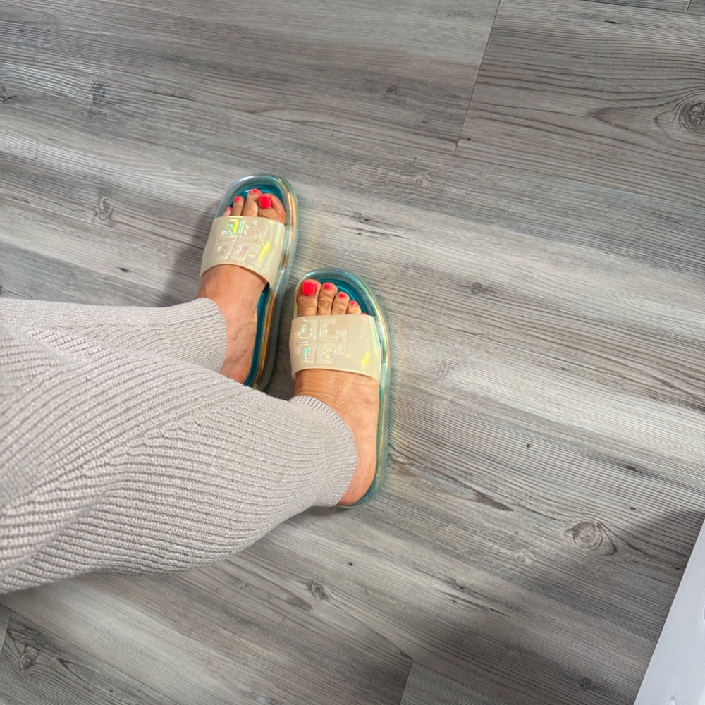 Tory Burch Iridescent and Turquoise Sandals - Picture 8 of 9
